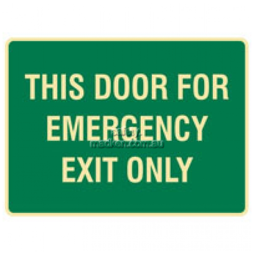 View Brady 832729 This Door For Emergencies Only Sign  details.