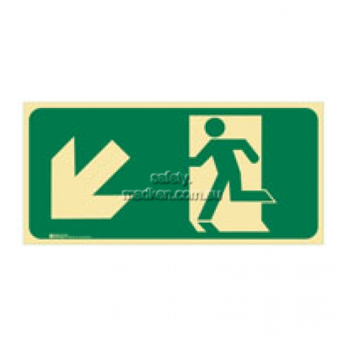 Brady 856838 Running Man Arrow Bottom Left Exit Floor Sign