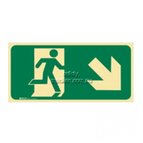 Brady 859116 Running Man Arrow Bottom Right Exit Floor Sign
