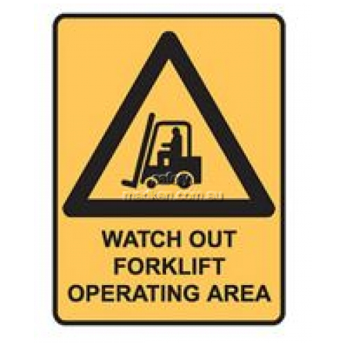 View Watch Out Forklift Operating Area Sign details.