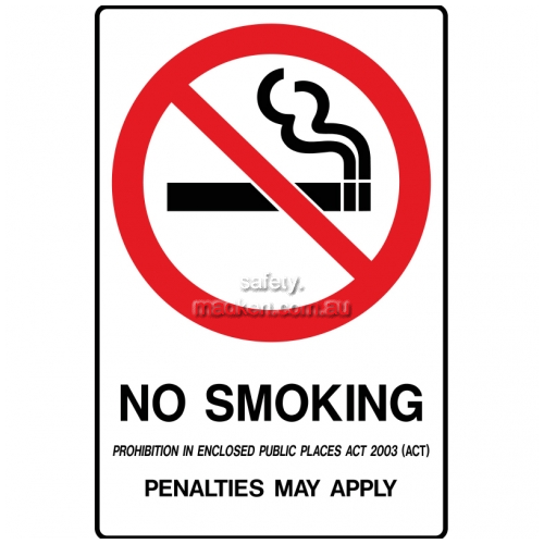 View Brady B862921 Prohibition ACT No Smoking Sign details.