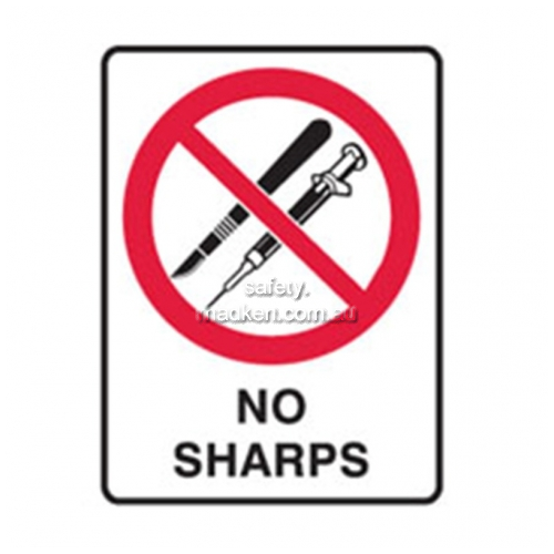 Brady Prohibition 840167 No Sharps Sign 