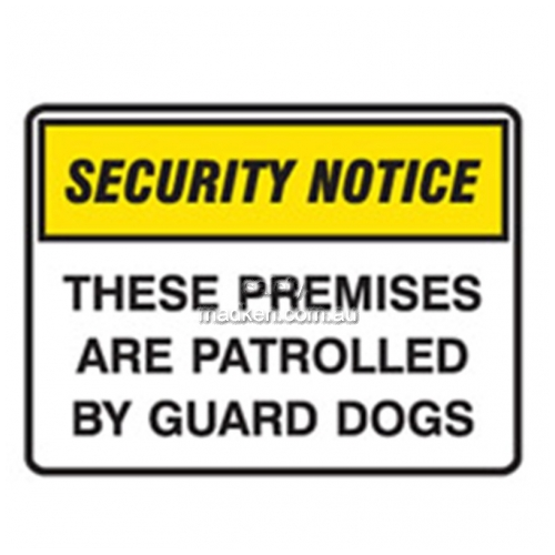 View Brady 841723 Security Notice Premises are Patrolled By Guard Dogs details.