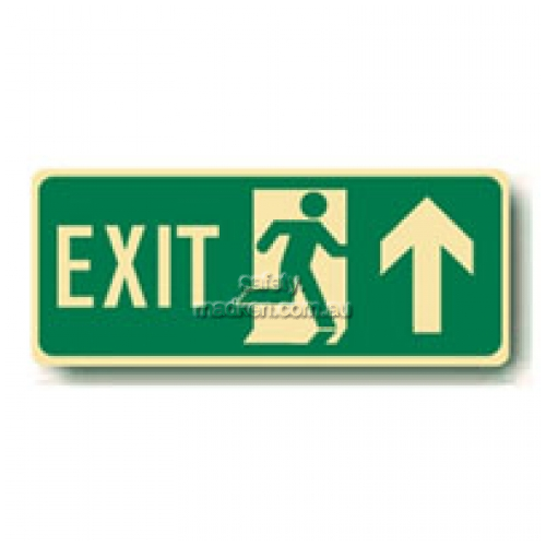 View Exit Floor Sign, Running Man Arrow Up details.