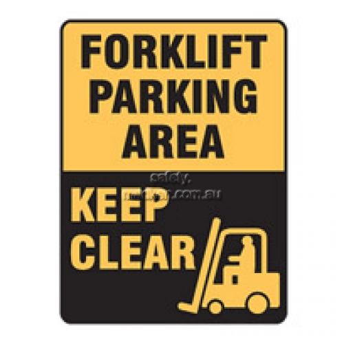 View Forklift Parking Area Keep Clear Sign details.