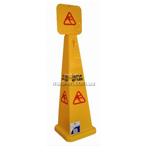 View 19260 Large Pyramid Caution Wet Floor Sign - LAST STOCK details.