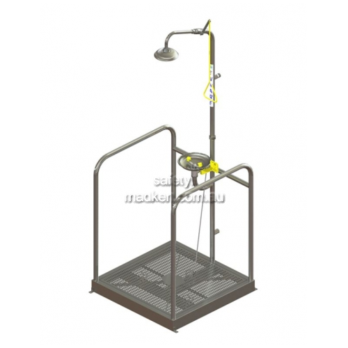 View Platform Shower and Eye Wash, Hand Operated, Free Standing details.