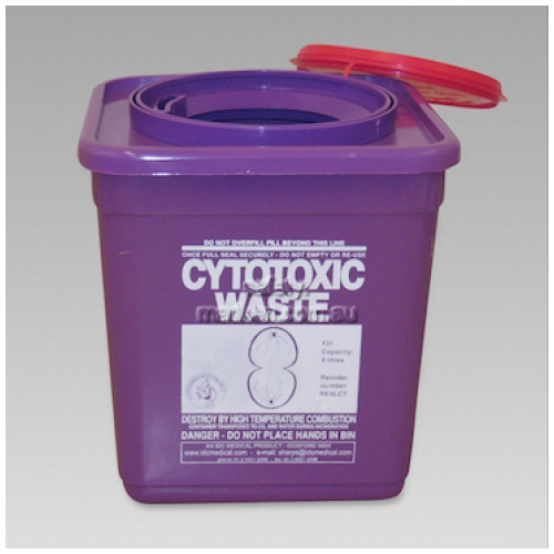 Cytotoxic Waste Container 4L Square