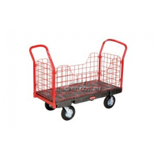 View 4486 Side Panel Platform Truck Large Caged details.