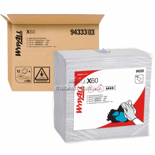 94333 X60 Pop-Up Poly Bag Wipers